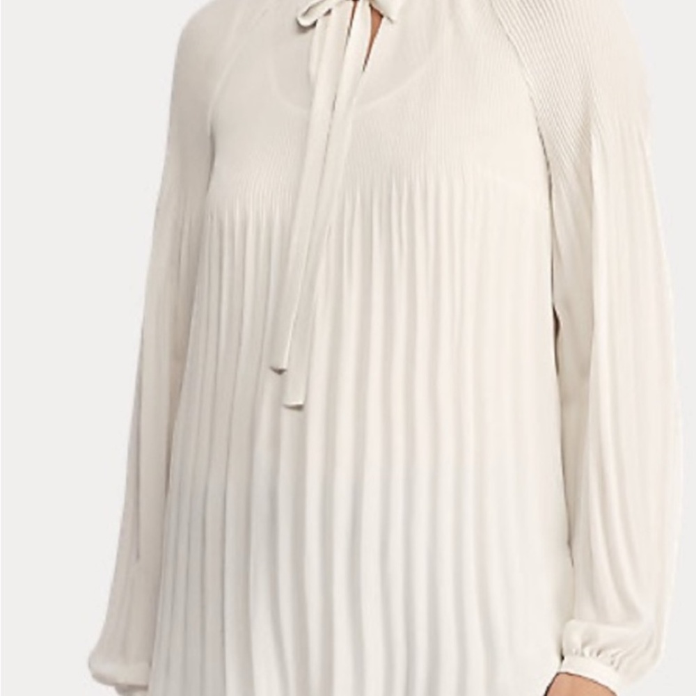 Ralph Lauren Cream Blouse with Tie Neck